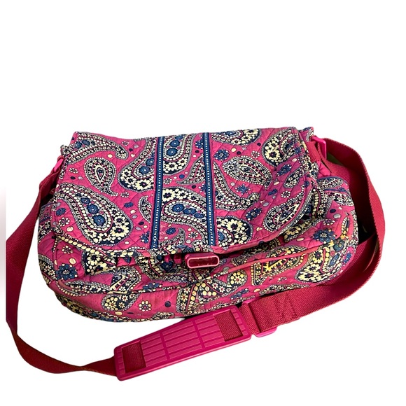 Vera Bradley Handbags - Vera Bradley large messenger bag in retired Boysenberry pattern.